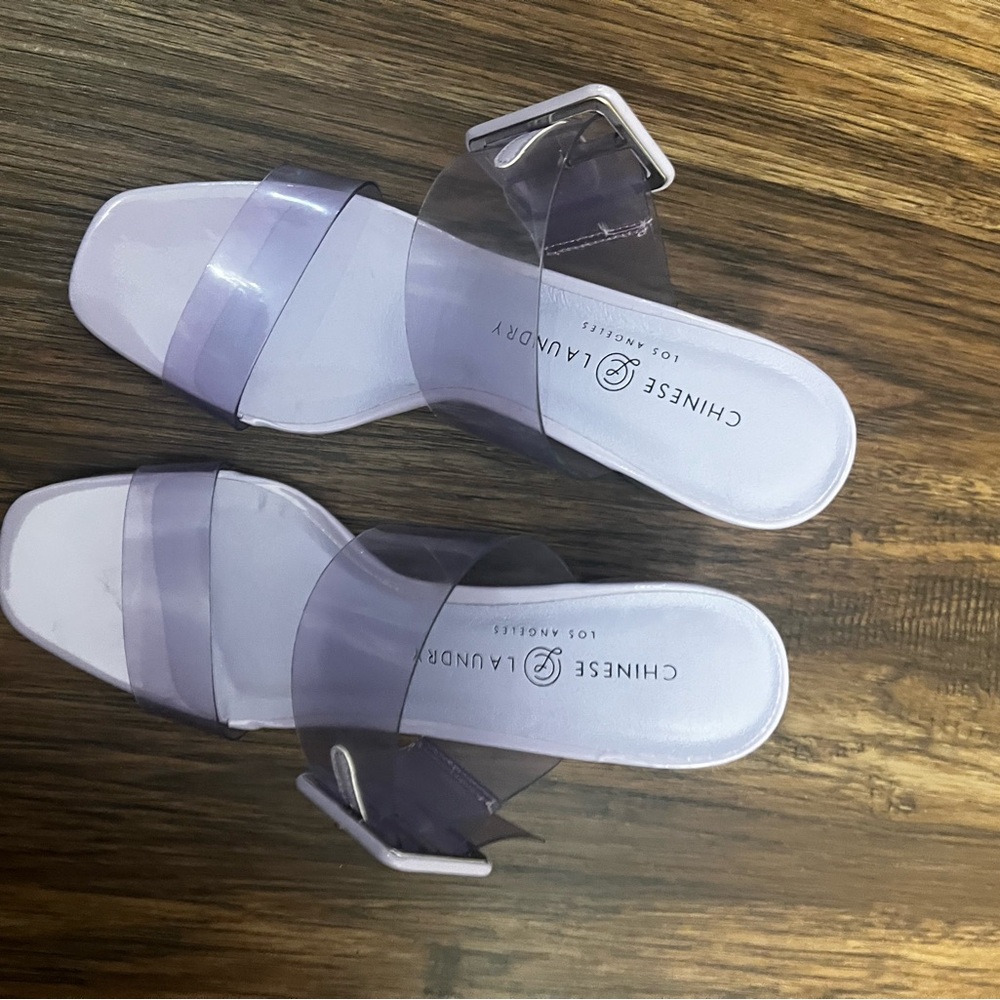 Chinese Laundry Lavender Transparent Sandals